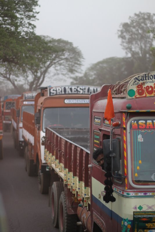 Goods trucks.